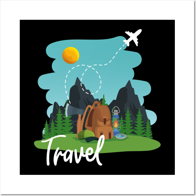 Travel addict love Explore the world summer design holidays vacation Wall Art by BoogieCreates